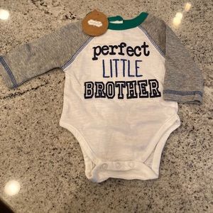 Perfect Little Brother Baseball Onsie